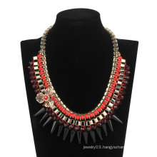 Hot Chain with Shape Glass Beads Necklace (XJW13606)